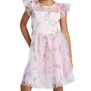 Zenzi Dress Tulle Mesh Lined Size 3T Pink Floral Sleeveless Easter Spring NEW